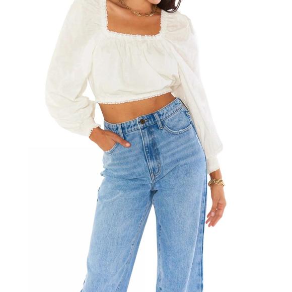 NEW SHOW ME YOUR MUMU suzanna crop top in cream - Picture 1 of 3